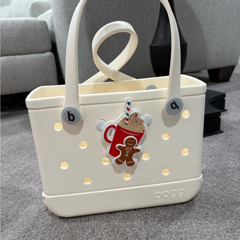 BOGG BAG Bitty Cream Tote with Festive Charm